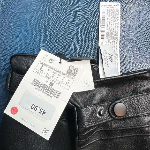 NWT Zara leather gloves with topstitching - Picture 5 of 8